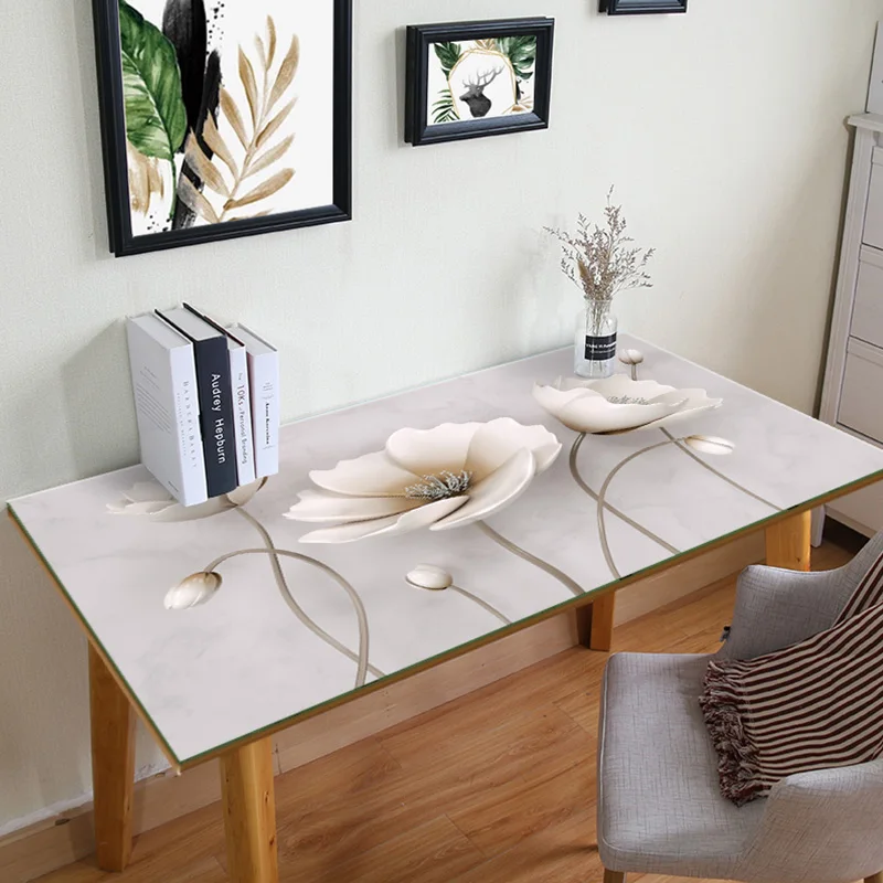 Скандинавские 3D Цветы скатерть из ПВХ пластика водонепроницаемый термостойкий