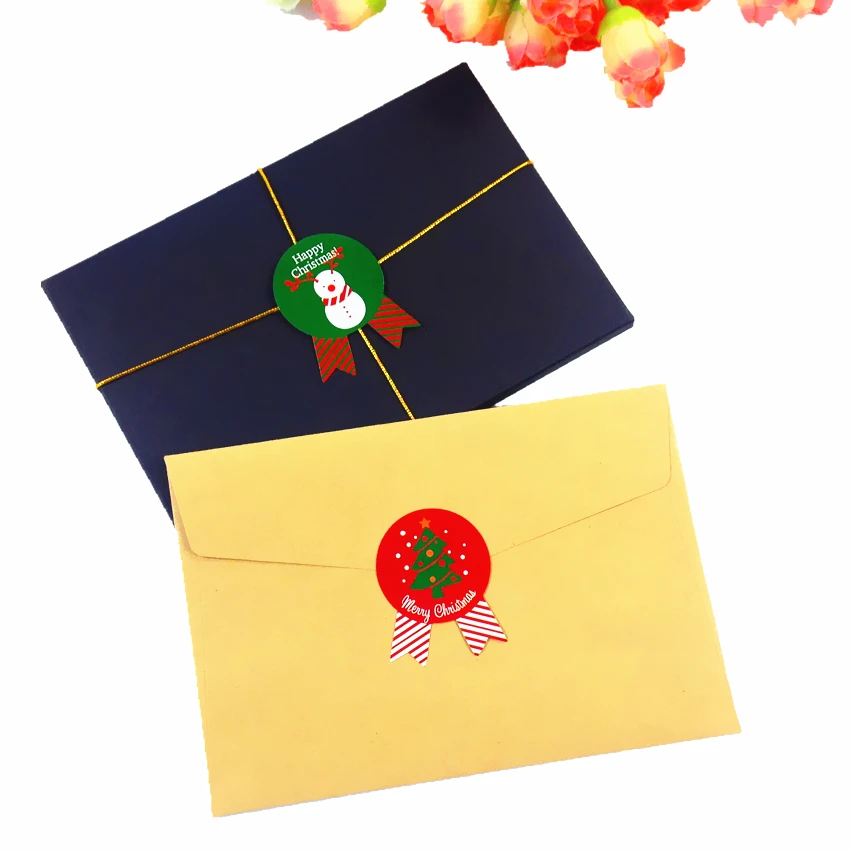 800 шт./лот рождественские наклейки в стиле красных и зеленых медалей