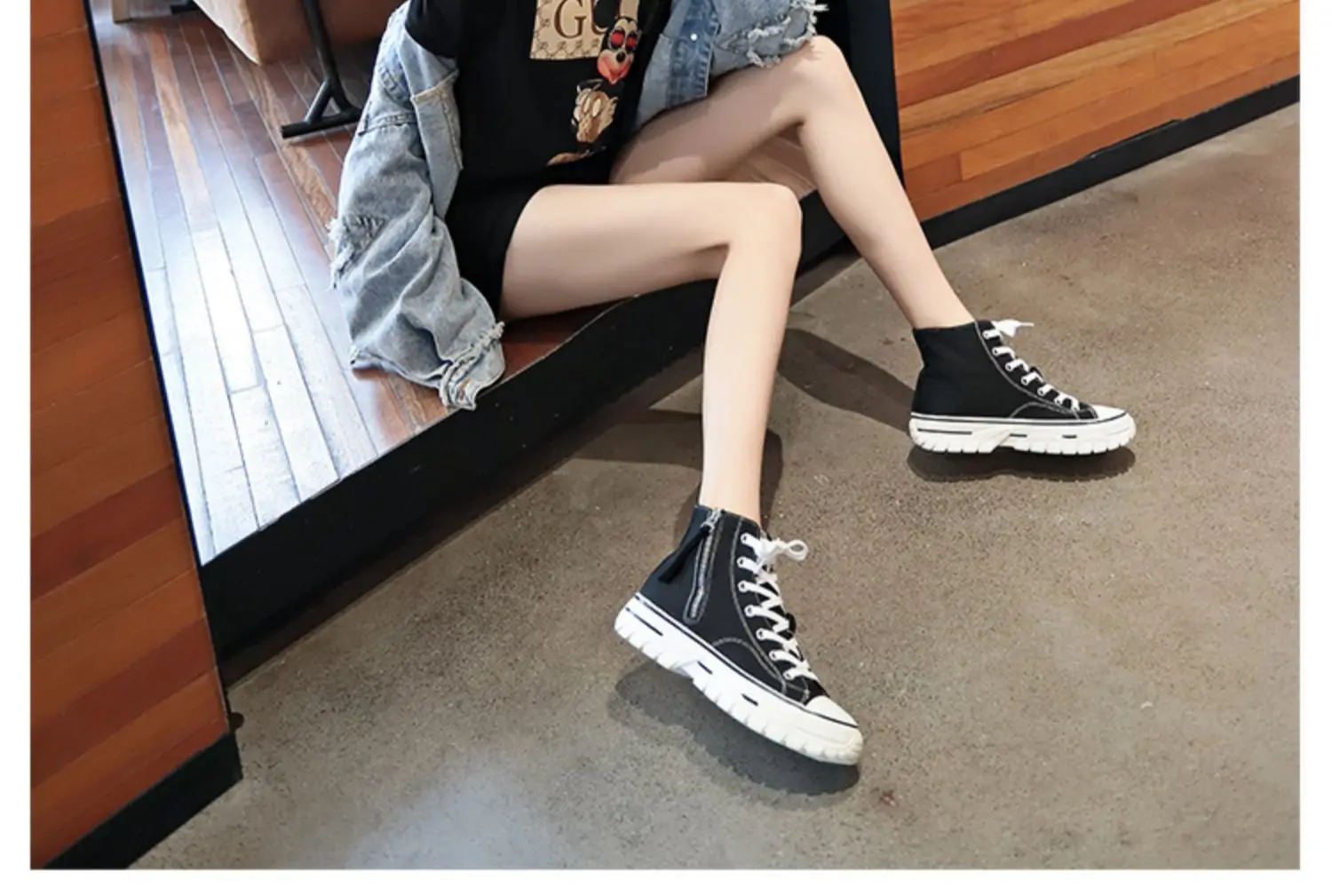 

Natascha Women Canvas Shoes Vulcanized High Top Shoes Female Casual Shoes Woman Sneakers Autumn Quality Classic Flats Lace-up
