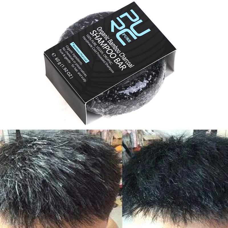 Dye Treatment Bamboo Charcoal Clean Detox Soap Bar Black Hair Shampoo Shiny Hair & Scalp Treatment