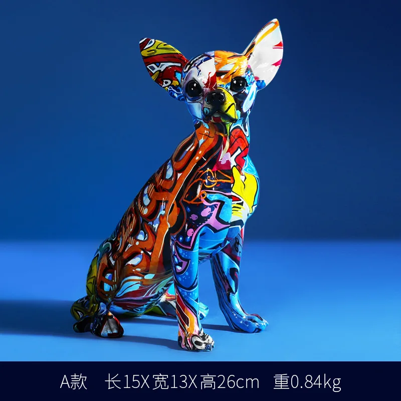 

Nordic color Epoxy resin puppy ornaments creative sculpture accessories home decoration living room bedroom statue birthday gift