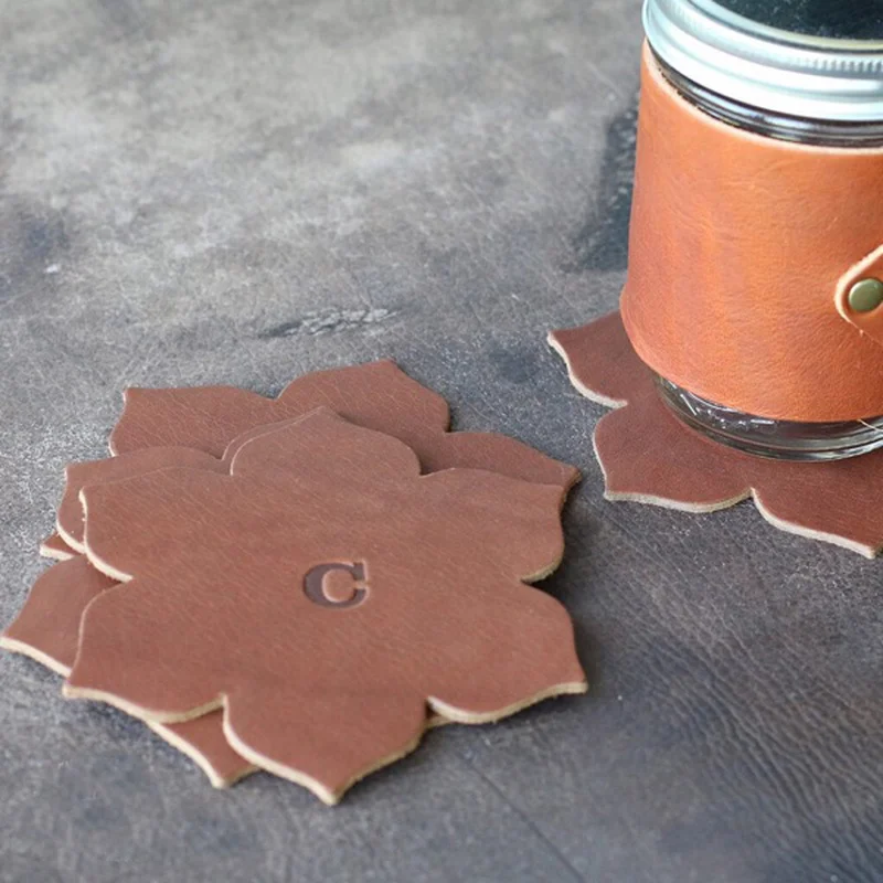 Сделай Сам цветочный дизайн кожа ремесло чашки мат Coaster шаблон-штамп нож для