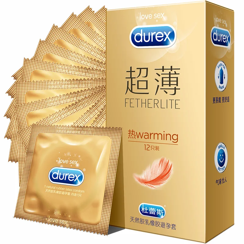 Durex потепление ультра тонкий натуральный латекс кондомы со смазкой для полового
