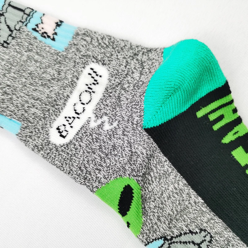 

Mens Crew Novelty Spaceship Alien Socks Towel Bottom Knee High Street Fashion Sokken Wholesale Dropshipping