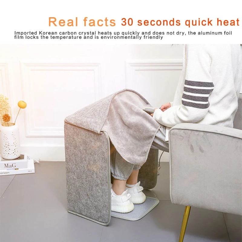 

Electric Foot Warmer Pad Adjustable Thermostat Folding Flat Space Heater Office Under Desk Winter Tool