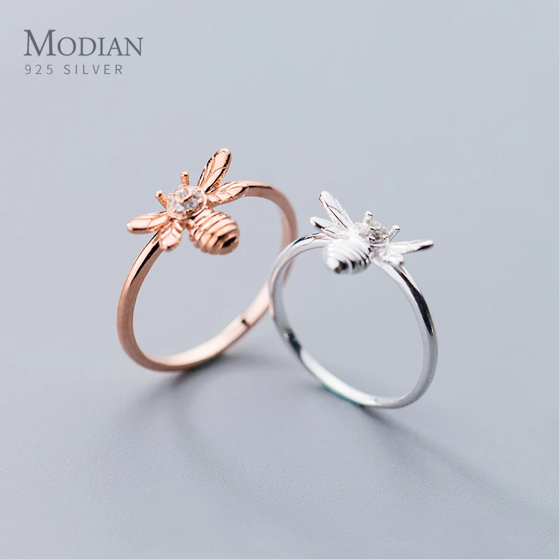 

Modian Lovely Mini Animal Little Bee Finger Ring for Women Fashion 925 Sterling Silver Insect Ring Fine Jewelry Fine Jewelry