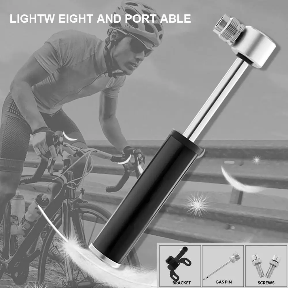 Велосипедный мини-насос 120PSI серебристый ручной насос из алюминиевого сплава для