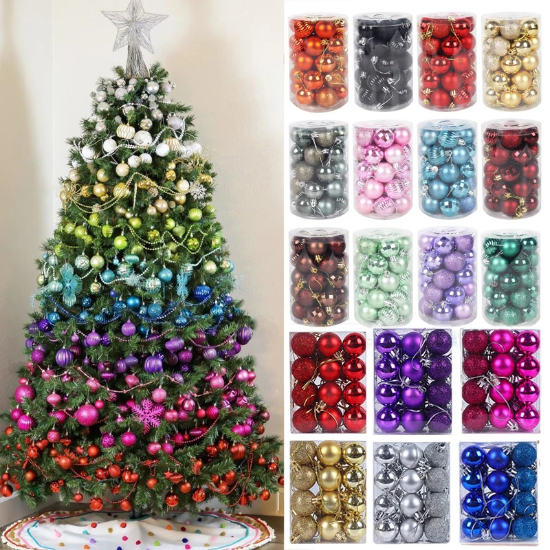 24/34 шт. елочных игрушек украшения шар Безделушка на Рождество вечерние подвесных