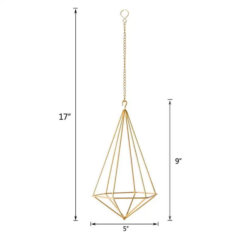 Hanging Air Plant Holder Modern Geometric Planter With Chain Tillandsia Container Himmeli Wall Decor Gold | Дом и сад
