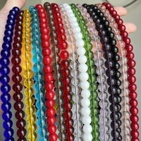 garnet red pink yellow green blue glass beads round loose spacer stone beads for jewelry making diy bracelets 4 6 8 10 12 mm 15