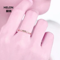 Solid 14k Rose Gold Natural Diamonds Engagement Ring for Women Heart Wedding Band Anniversary Party Ring