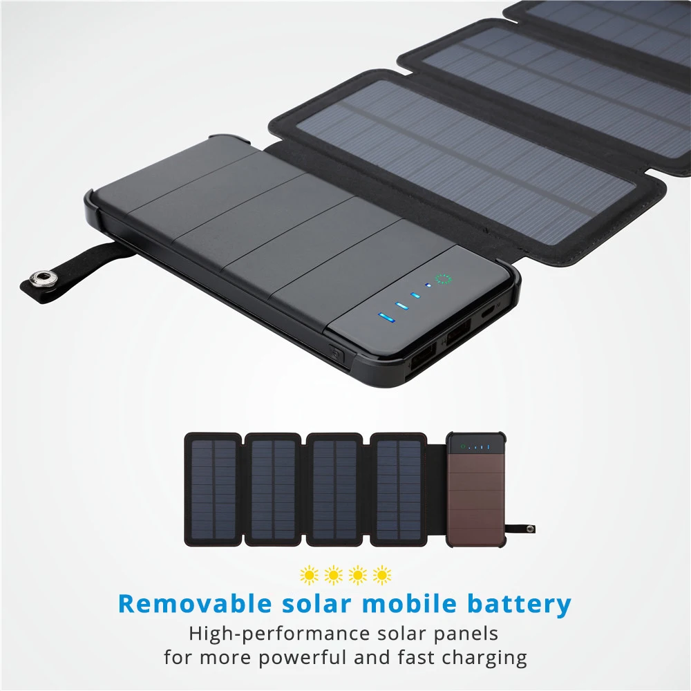 Складной Портативный Панели солнечные 5V Power Bank Bateria солнечной Батарея для стол для мобильного телефона на открытом воздухе светодиодный светильник с двумя портами USB