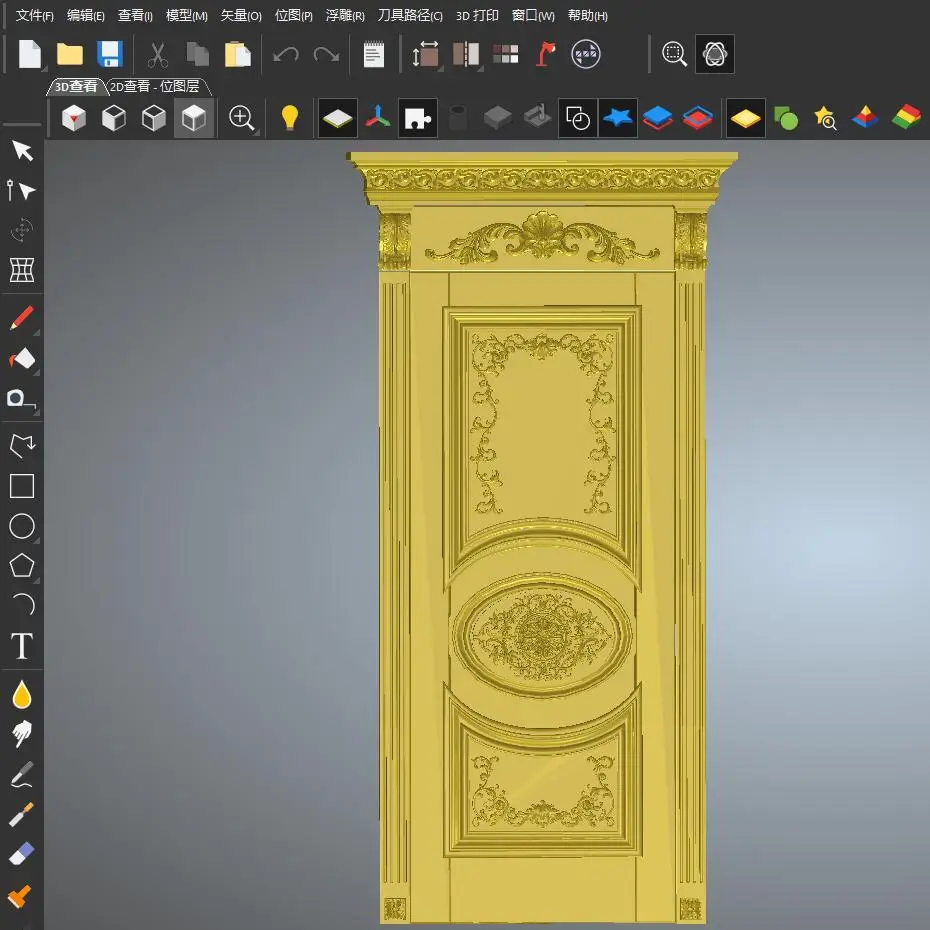 3D модель STL рельеф для cnc STL формат мебели- Door_2