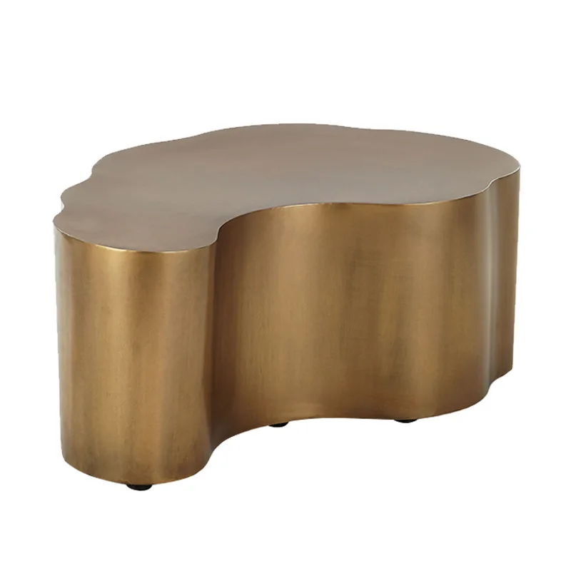 

Postmodern Nordic Style Simple Stainless Steel Gold-Plated Coffee Table Creative Special-Shaped Metal Coffee Table Corner Table