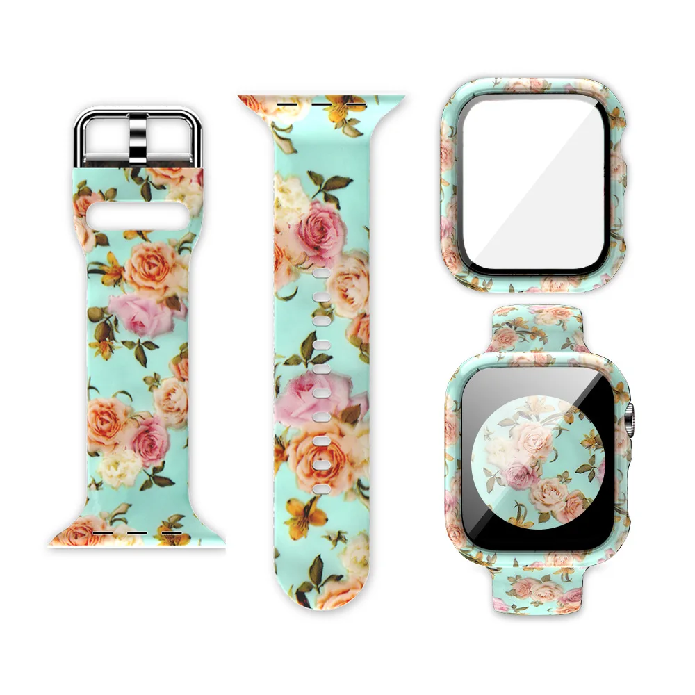 Leopard Strap for Apple Watch Band 44mm 40mm 42mm 38mm Silicone Woman Bracelet Printed Belt Iwatch Series 6 SE 5 4 3 Accessories