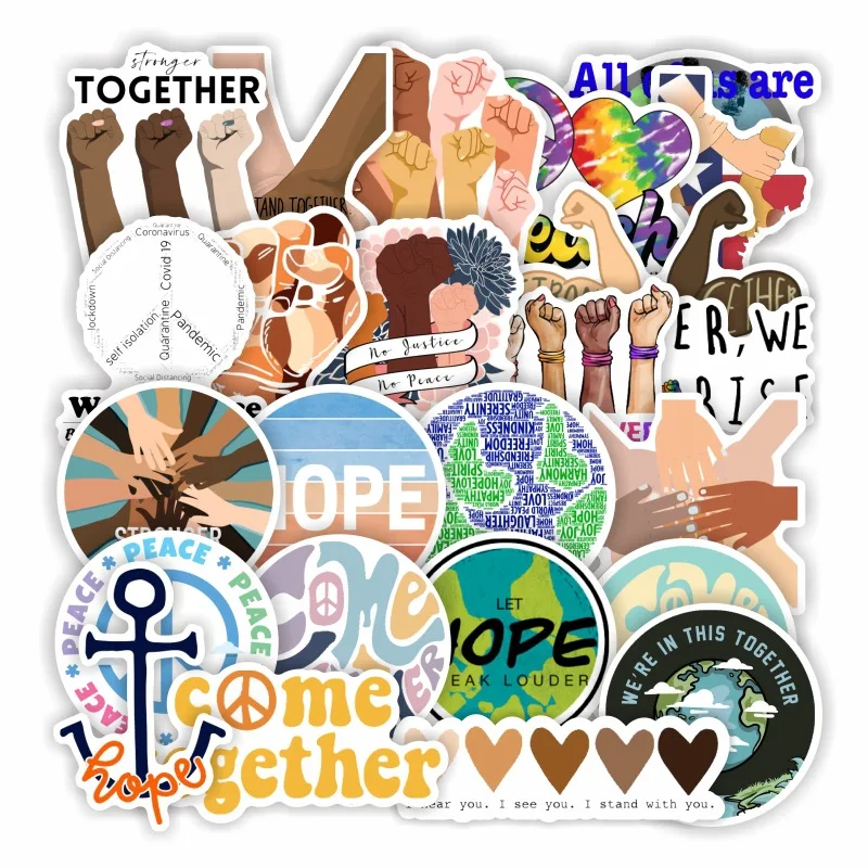 

10/30/50PCS Unity and Peace Graffiti Sticker Aesthetic Friendship Kids Toy Decals Phone Laptop Luggage Skateboard DIY Stickers