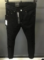 classic authentic dsquared2 mens designer jeans blue holes skinny jeans 9183