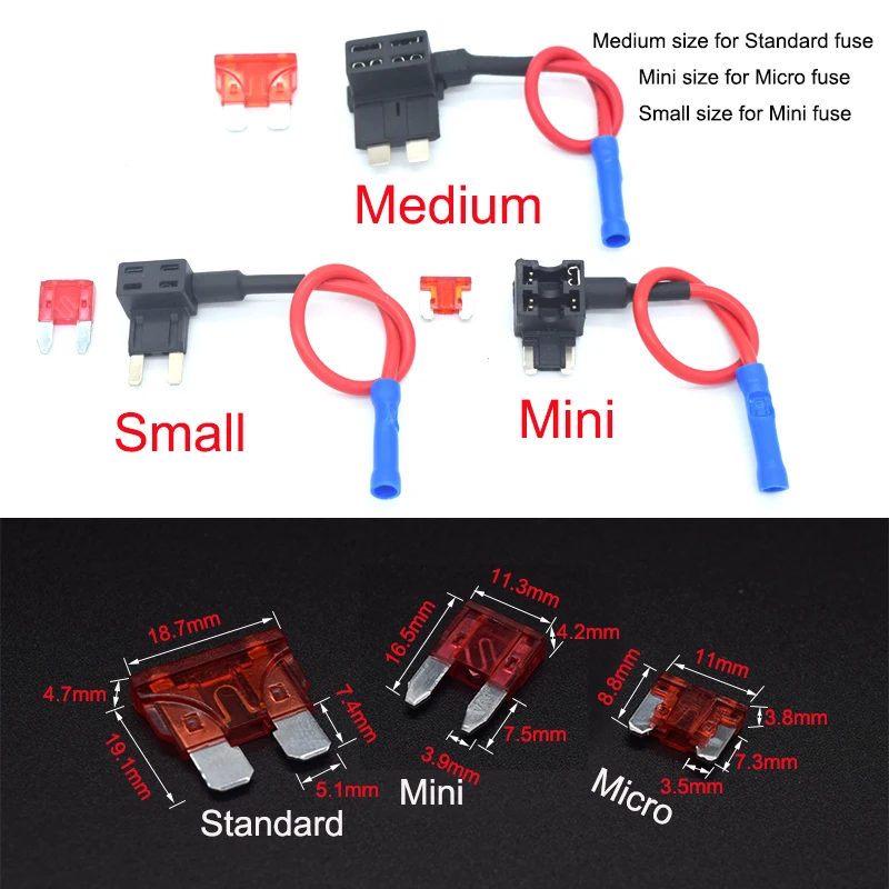 12V Держатель предохранителя Micro/Mini/Стандартный Размеры автомобильный держатель
