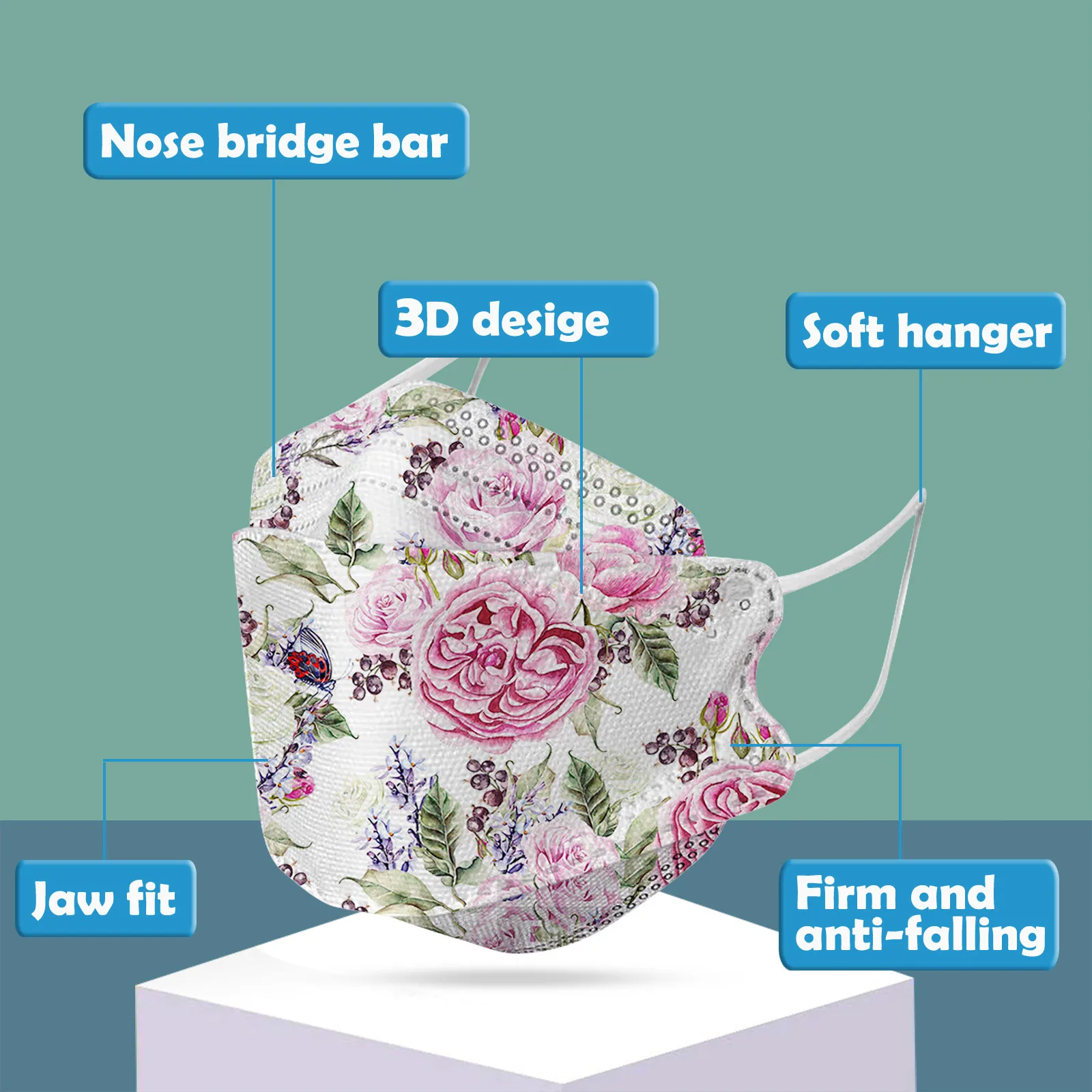 5 шт. маски для лица с принтом в виде рыбок | Тематическая одежда и униформа