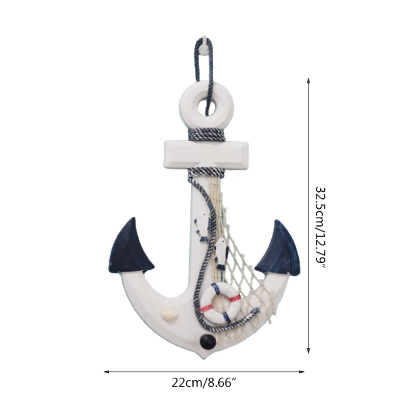 

Beach Mediterranean Style Wooden Arrow Wall Hanging Ornament Crafts Nautical Pendant Hook with Rope Rustic Home Decor