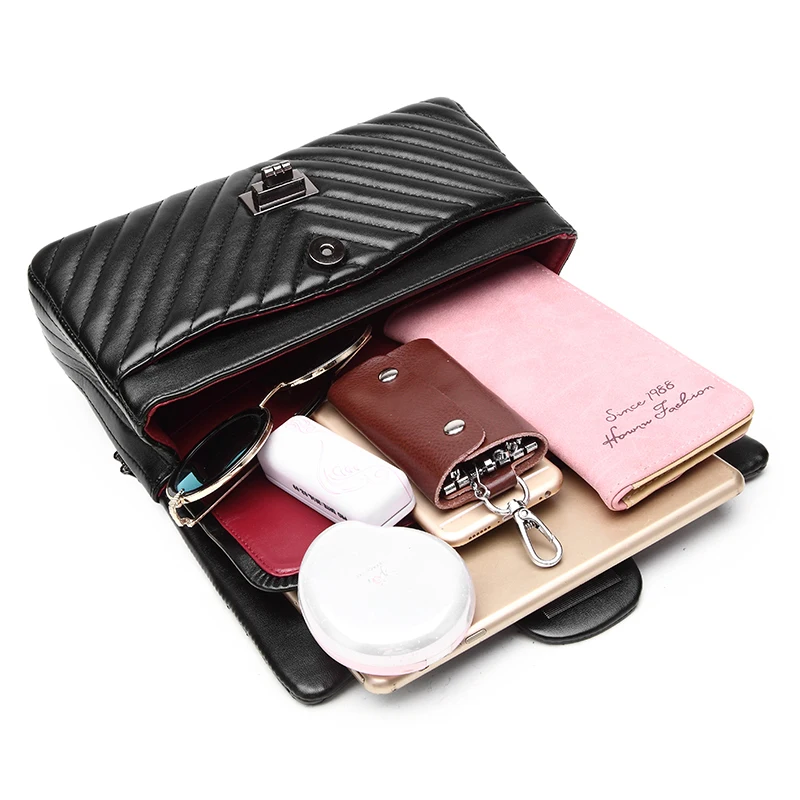 

New Classy Women Quilted PU Leather Sling Bag Chain Lady Shoulder Bag