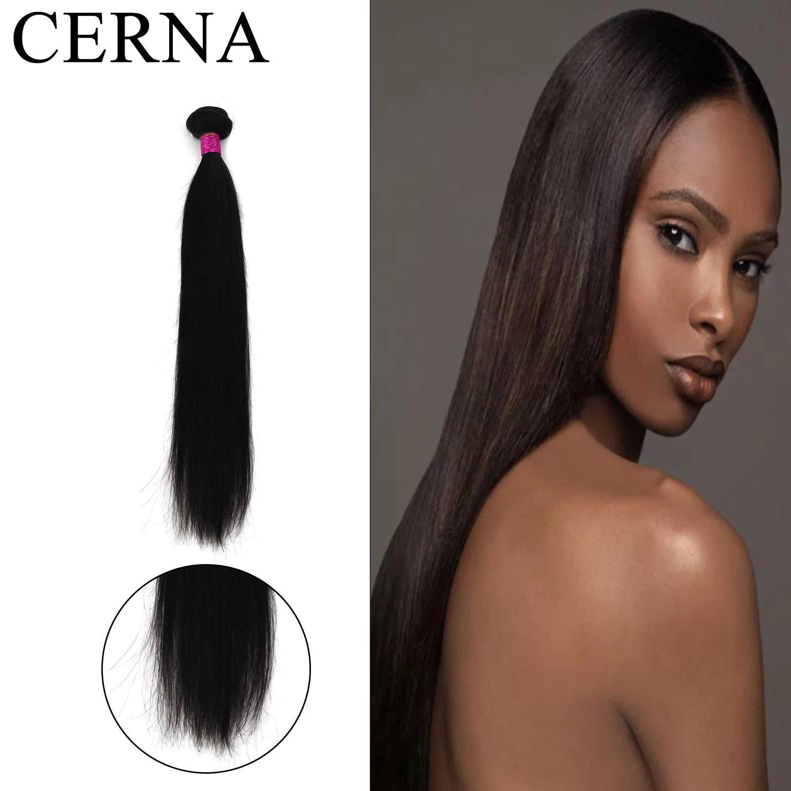 

Cerna Straight 1/3/4 Bundles Brazilian Hair 100% Unprocessed Human Virgin Hair Weave Bundle Natural Black Remy Hair Extensions