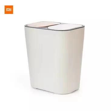 Новая Xiaomi Mijia Youpin двойная крышка сортировочная корзина бежевая сухая и влажная разделительная, пуш-открытая крышка двойная крышка дизайн