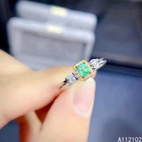 kjjeaxcmy fine jewelry 925 sterling silver inlaid natural emerald girls exquisite chinese style gem ring support test