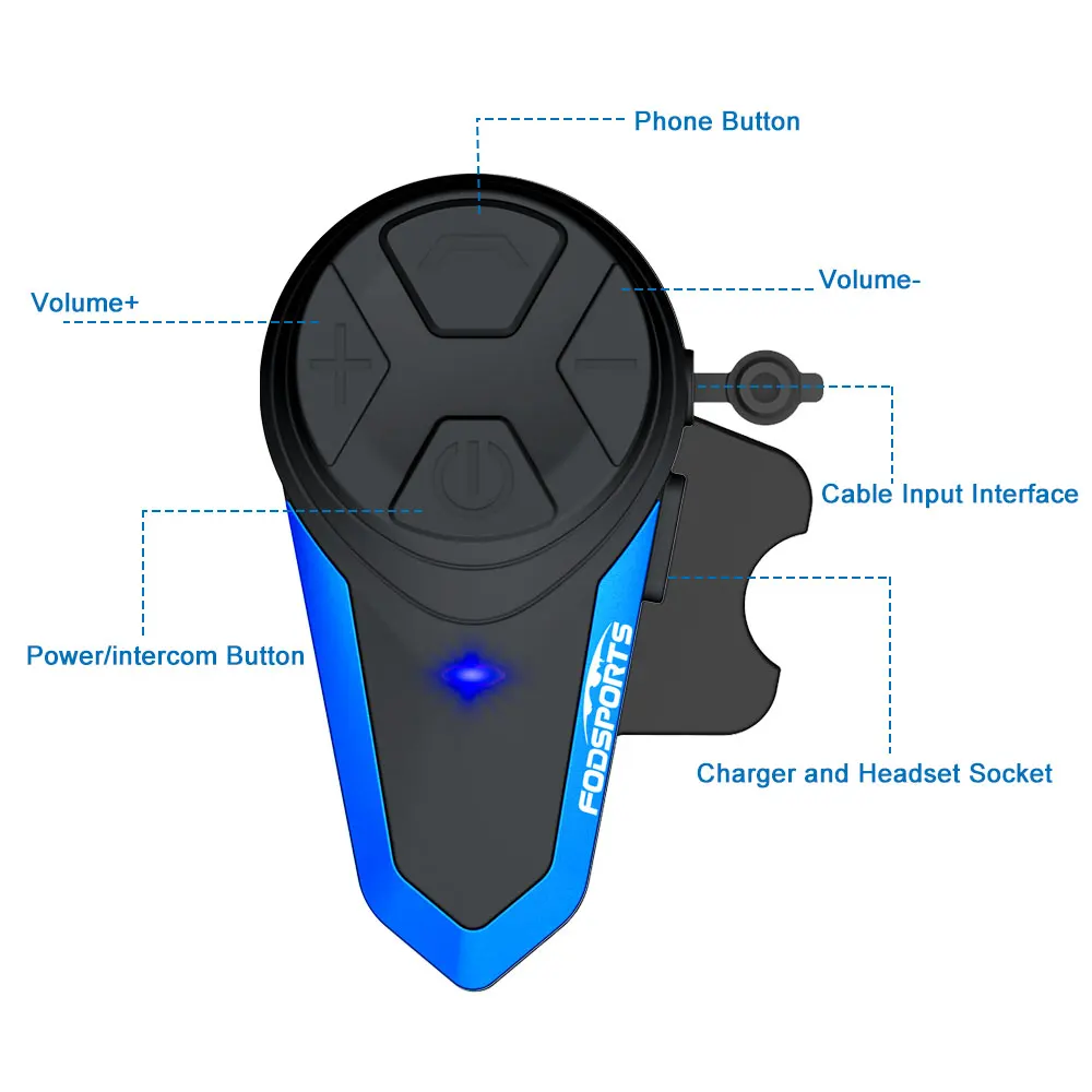 2 шт Fodsports домофон BT-S3 с fm-радио 2 всадника Bluetooth Мотоциклетный домофон шлем гарнитура bt Переговорная связь