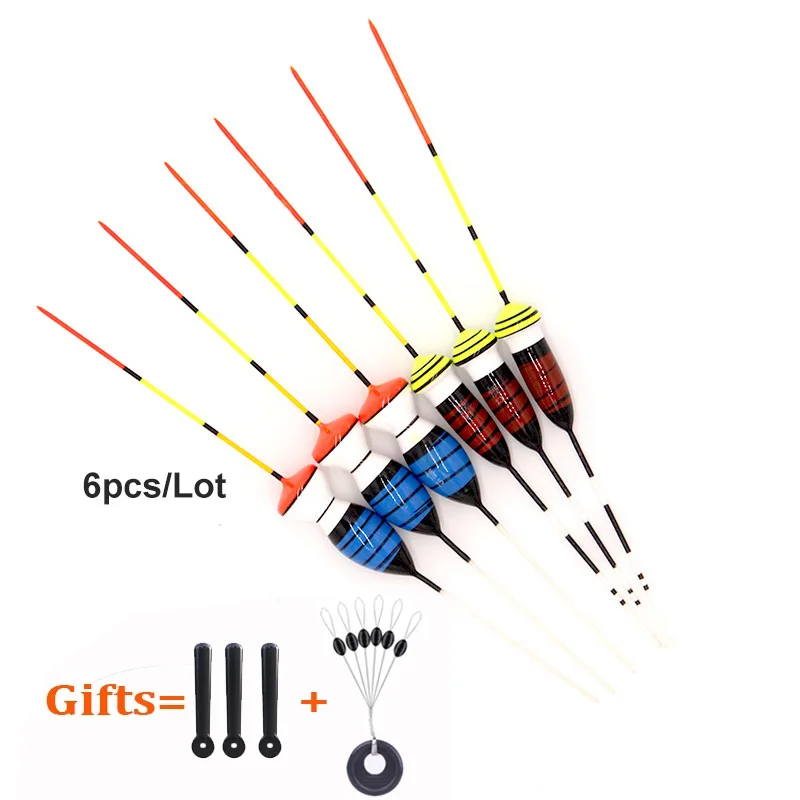 

WLPFISHING 6pcs/Lot Fishing Floats Shrimp Floaters Ice-Fishing Fresh Water Carp Buoyancy Bobbers Accessory Tackle
