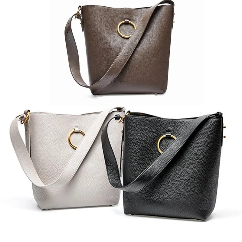 100% Натуральная воловья сумка роскошная ведро кожаные сумки женские брендовые