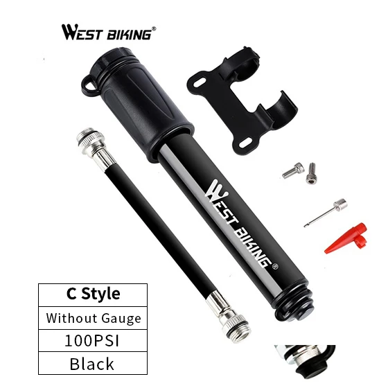 

WEST BIKING Portable Bicycle Pump Cycling Inflator Hand Pump for Bicycle 150PSI Presta/Schrader Road MTB Mountain Bike Pump