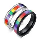 Кольцо ЛГБТ с эмалью, 6 мм, из нержавеющей стали