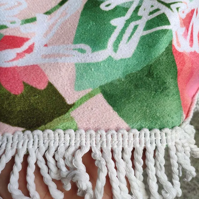 

Red rose Tassel lace beach towel