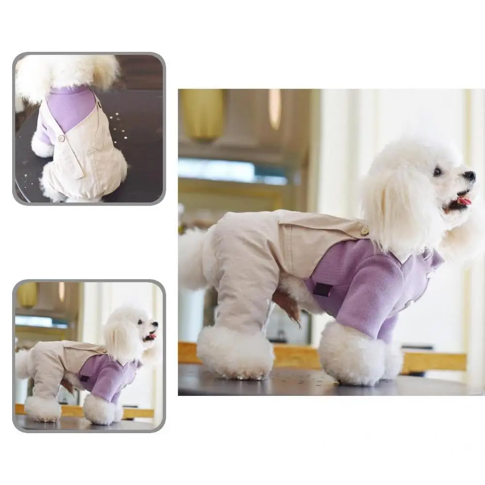 

Thickening Stylish Pet Warm Four-legged Clothes Patchwork Dog Winter Clothing Skin-friendly Puppy Costume
