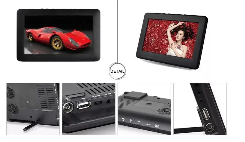 Портативный мини-Телевизор LEADSTAR 7 дюймов полностью совместим с DVB-T2 H265/Hevc DVB-T/H264 Dolby