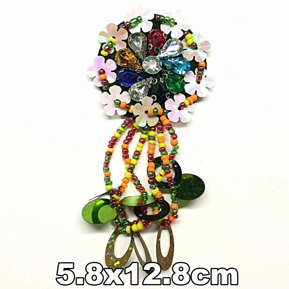 

Accessories embroidery beaded flower tassels embroideried patches for clothing OR-3317