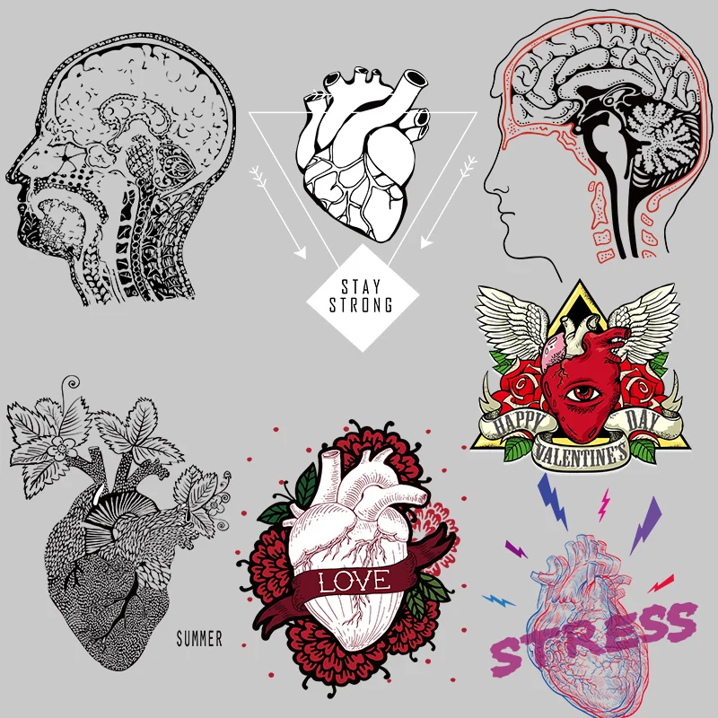 

Fashion Beating Heart Thermal Heat Transfer Sticker Vinly DIY Washable Iron-On Patches For Clothes Women T-shirt Applique Decor