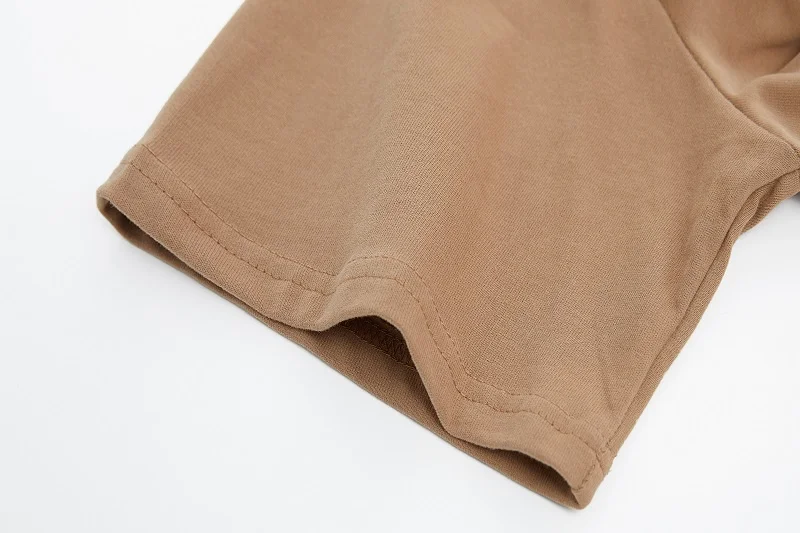 

Toppies 2021 Casual Oversize T-shirts Women Cotton Tops Punk O-neck Short Sleeve Khaki Tee Female Clothes Solid Color