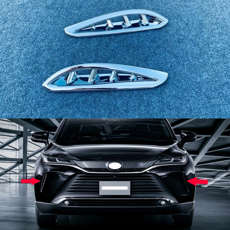 

Car Accessories ABS Chrome Front Grille Air Outlet Net Air Outlet Decoration for Toyota Harrier Venza XU80 2020 2021