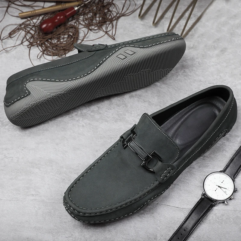 

2021 Hot Loafers Shoes For Men Natural Leather Men Young Casual Shoes Brand Fashion Man Flats Shoes Comfortable Men Driving Shoe