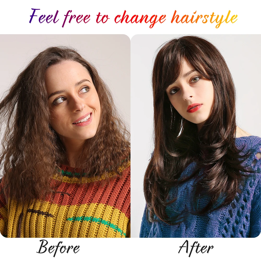 Парик Inhair Cube 24 дюйма из натуральных синтетических волос длинные волнистые черные