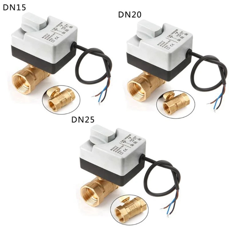 

Ac220V 2 Way 3 Wires Motorized Ball Valve Electric Actuator With Manual Switch