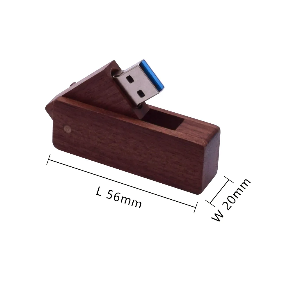 Три вращающихся деревянных USB флэш-накопитель 128 Гб 64 ГБ 32 16 ручка-накопитель Chiavetta