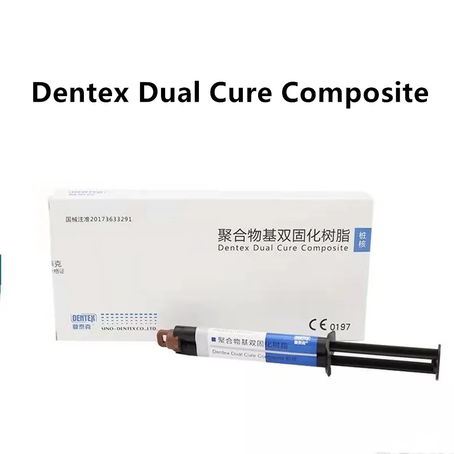 1Pack A2/A3 Shade Dental Dual Cure Flowable Composite Flow Resin 8g Syringe Light Self Cure Core Crown Build Up DENTEX