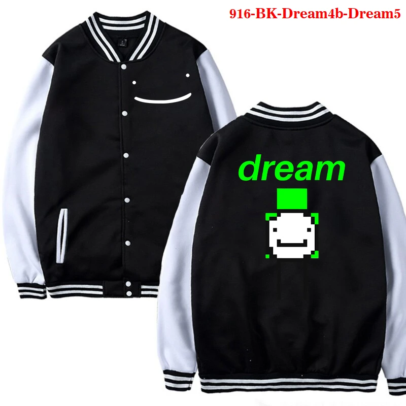 

Dream Merch Baseball Jacket Dreamwastaken Gothic Baseball Uniform Harajuku Sweatshirt Black Clothes Fashion Women Men Jackets