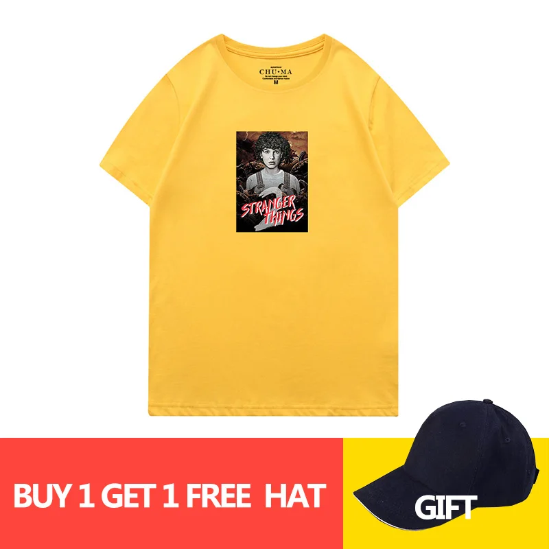 Футболка с коротким рукавом Мужская Ретро оверсайз мужская хип хоп странные вещи