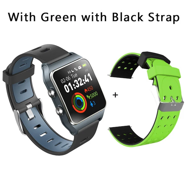 Gray n Green Strap Makibes BR3 Смарт-часы Android iOS IP68 Водонепроницаемый трекер сердечного ритма Встроенный gps 1," сенсорный экран Умные спортивные наручные часы для мужчин - Цвет: Gray n Green Strap