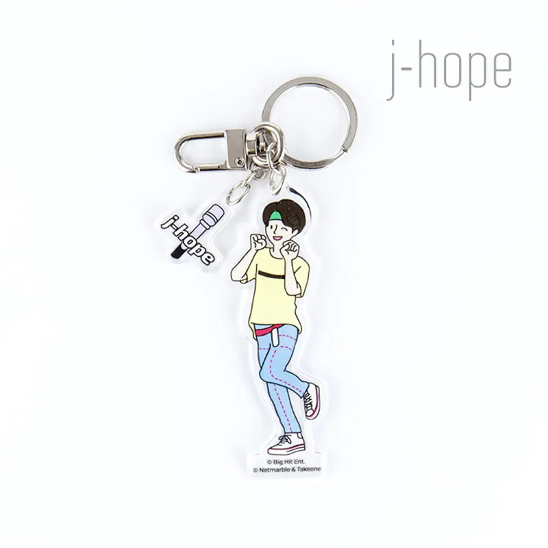 Bangtan мальчики мультфильм акриловый Jimin JIN SUGA JUNG KOOK Rap Monster стенд Рисунок Модель брелок для ключей сказать себя Декор J568