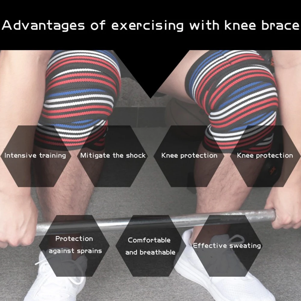 

Tcare 2Pcs/Pair Knee Wraps for Weightlifting Unisex Powerlifting Deadlift Bodybuilding Squats and Gym Fitness Olympic Workouts